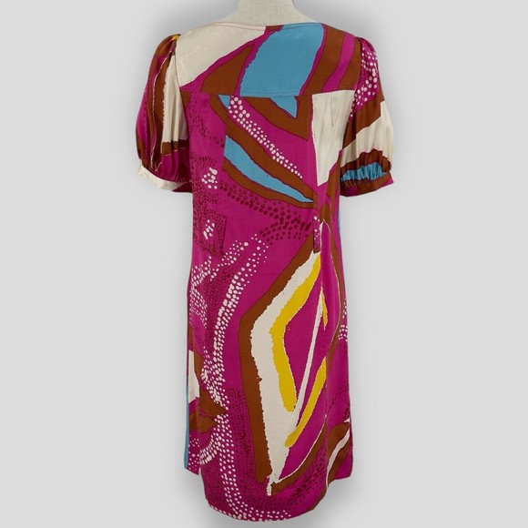 DVF Diane von Furstenburg Womens Margot Silk Printed Button Front Shift Dress 6 - Picture 2 of 16